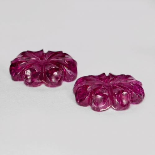 6.38캐럿 천연 라즈베리 레드 루벨라이트 투르말린 보석, 플라워 컷, 투명한