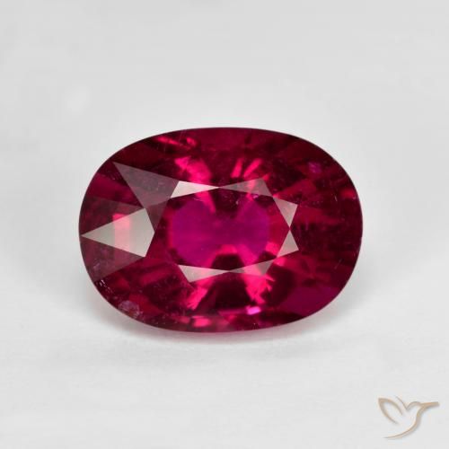 3.45ct 자연스러운 다크 레드 루벨라이트 투르말린, 타원형, VS-SI