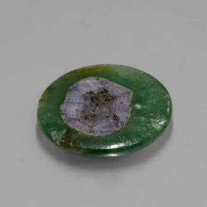 6.06캐럿 천연 바이컬러 푸크사이트 포함 루비, 라운드 컷, 15.18 mm, 투명한