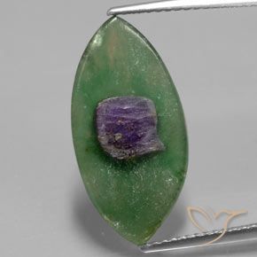3.99ct 자연스러운 다색 Fuchsite의 루비, 보석, 투명한