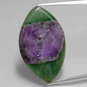 14.59캐럿 천연 바이컬러 푸크사이트 포함 루비, 마퀴즈, 25.8×15.6 mm, 투명한
