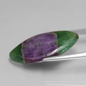 14.59캐럿 천연 바이컬러 푸크사이트 포함 루비, 마퀴즈, 25.8×15.6 mm, 투명한