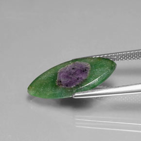 4.10캐럿 천연 바이컬러 Fuchsite의 루비, 보석, 투명한