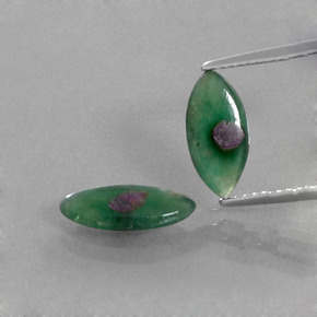 캐럿 천연 바이컬러 푸크사이트 포함 루비 보석, 마퀴즈, 11.8×5.7 mm, 투명한
