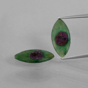 캐럿 천연 바이컬러 Fuchsite의 루비 보석, 보석, 투명한