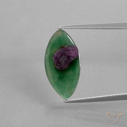 4.95ct 자연스러운 다색 Fuchsite의 루비, 보석, 투명한