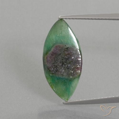 4.95ct 자연스러운 다색 Fuchsite의 루비, 보석, 투명한