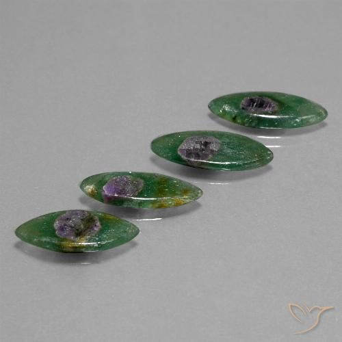 12.02ctw 자연스러운 다색 Fuchsite의 루비, 보석, 투명한