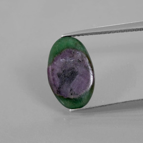 3.14캐럿 천연 바이컬러 푸크사이트 포함 루비, 타원형 컷, 13.4×8.6 mm, 투명한