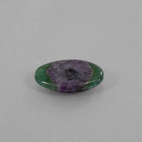 3.14캐럿 천연 바이컬러 푸크사이트 포함 루비, 타원형 컷, 13.4×8.6 mm, 투명한
