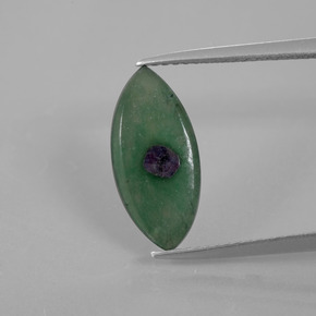 1.98캐럿 천연 멀티컬러 푸크사이트 포함 루비, 마퀴즈, 15.3×7.1 mm, 투명한
