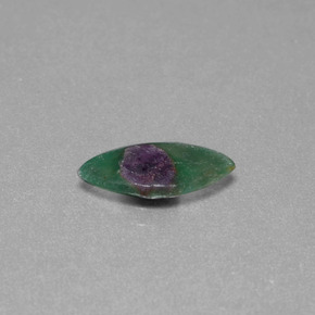 1.24캐럿 천연 바이컬러 푸크사이트 포함 루비, 마퀴즈, 13.3×6.3 mm, 투명한