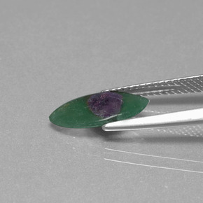 1.24캐럿 천연 바이컬러 푸크사이트 포함 루비, 마퀴즈, 13.3×6.3 mm, 투명한