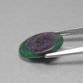 4.50캐럿 천연 바이컬러 Fuchsite의 루비, 타원형 컷, 투명한