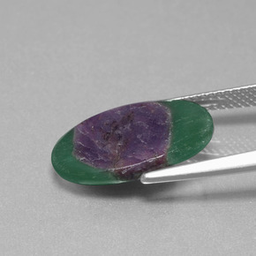 5.28캐럿 천연 다색 Fuchsite의 루비, 타원형 컷, 투명한