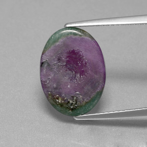 4.55캐럿 천연 바이컬러 푸크사이트 포함 루비, 타원형 컷, 15.2×11.2 mm, 투명한