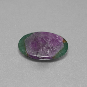 4.55캐럿 천연 바이컬러 푸크사이트 포함 루비, 타원형 컷, 15.2×11.2 mm, 투명한