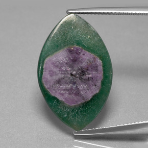 13.47캐럿 천연 바이컬러 푸크사이트 포함 루비, 마퀴즈, 27×17.3 mm, 투명한