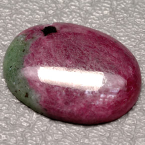 10.66캐럿 천연 멀티컬러 루비 조이사이트, 타원형 컷, 18.3×13.6 mm, 불투명체