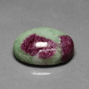 11.90캐럿 천연 멀티컬러 루비 조이사이트, 타원형 컷, 16×12.1 mm, 불투명체