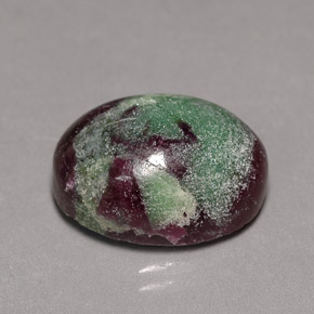 13.91캐럿 천연 멀티컬러 루비 조이사이트, 타원형 컷, 16×12.2 mm, 불투명체