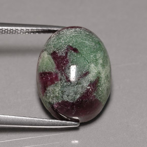 13.91캐럿 천연 멀티컬러 루비 조이사이트, 타원형 컷, 16×12.2 mm, 불투명체
