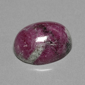 14.74캐럿 천연 멀티컬러 루비 조이사이트, 타원형 컷, 15.9×12.1 mm, 불투명체