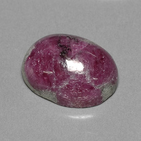 14.74캐럿 천연 멀티컬러 루비 조이사이트, 타원형 컷, 15.9×12.1 mm, 불투명체