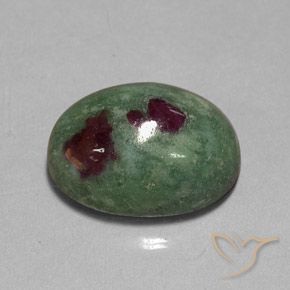 25.50ct 자연스러운 다색 루비-Zoisite, 타원형, 불투명체