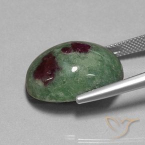 25.50캐럿 천연 다색 루비-Zoisite, 타원형, 불투명체