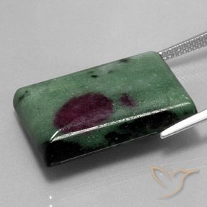 33.94캐럿 천연 다색 루비-Zoisite, 바게트, 불투명체