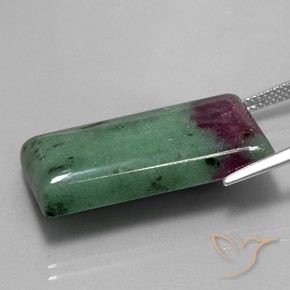 29.97캐럿 천연 다색 루비-Zoisite, 바게트, 불투명체