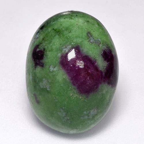 23.55캐럿 천연 멀티컬러 루비 조이사이트, 타원형 컷, 19.9×15.1 mm, 불투명체