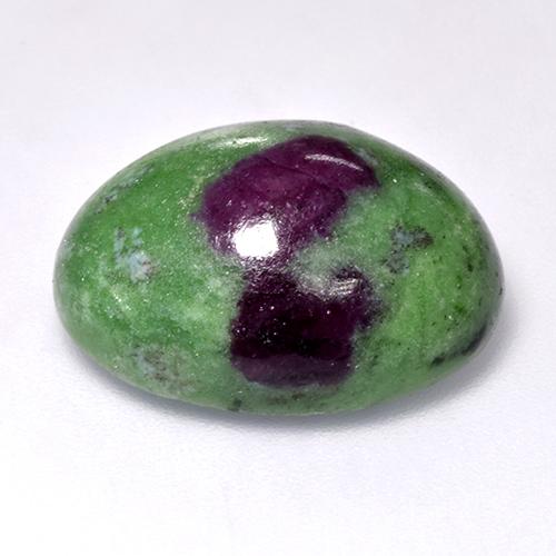 23.55캐럿 천연 멀티컬러 루비 조이사이트, 타원형 컷, 19.9×15.1 mm, 불투명체