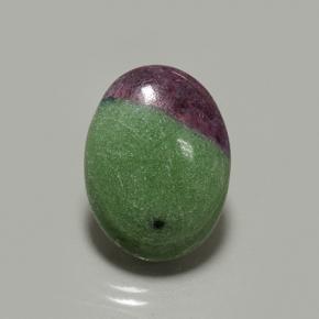 14.29캐럿 천연 멀티컬러 루비 조이사이트, 타원형 컷, 20.3×15.2 mm, 불투명체