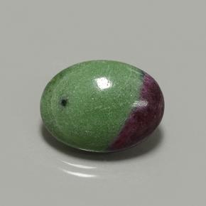 14.29캐럿 천연 멀티컬러 루비 조이사이트, 타원형 컷, 20.3×15.2 mm, 불투명체