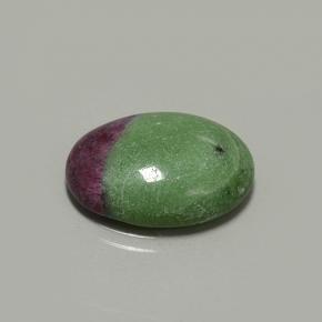 14.29캐럿 천연 멀티컬러 루비 조이사이트, 타원형 컷, 20.3×15.2 mm, 불투명체