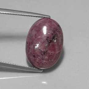 15.16캐럿 천연 멀티컬러 루비 조이사이트, 타원형 컷, 18.3×13.1 mm, 불투명체