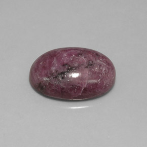 15.16캐럿 천연 멀티컬러 루비 조이사이트, 타원형 컷, 18.3×13.1 mm, 불투명체