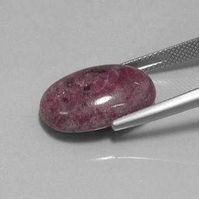 15.16캐럿 천연 멀티컬러 루비 조이사이트, 타원형 컷, 18.3×13.1 mm, 불투명체