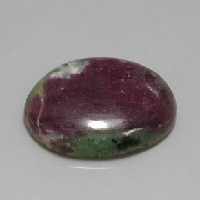 22.73캐럿 천연 멀티컬러 루비 조이사이트, 타원형 컷, 22.5×17.3 mm, 불투명체