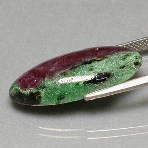 17.23캐럿 천연 멀티컬러 루비 조이사이트, 마퀴즈, 24.9×12.5 mm, 불투명체