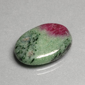 11.08캐럿 천연 멀티컬러 루비 조이사이트, 타원형 컷, 18.7×13.6 mm, 불투명체