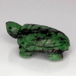 62.29캐럿 천연 멀티컬러 루비 조이사이트, 멋진 모양, 33.9×21.3 mm, 불투명체