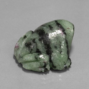 40.91캐럿 천연 멀티컬러 루비 조이사이트, 멋진 모양, 23.2×23.1 mm, 불투명체