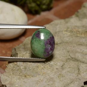 4.00캐럿 천연 다색 루비-Zoisite, 타원형 컷, 불투명체