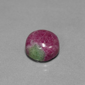 6.18캐럿 천연 멀티컬러 루비 조이사이트, 라운드 컷, 10.21 mm, 불투명체