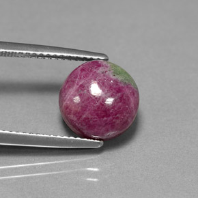 6.18캐럿 천연 멀티컬러 루비 조이사이트, 라운드 컷, 10.21 mm, 불투명체