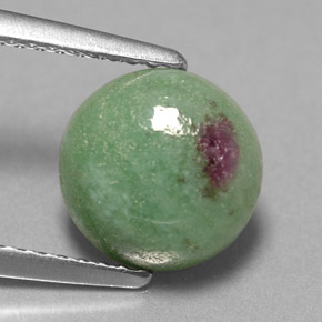 2.54캐럿 천연 멀티컬러 루비 조이사이트, 라운드 컷, 8.46 mm, 불투명체