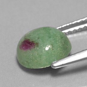 2.54캐럿 천연 멀티컬러 루비 조이사이트, 라운드 컷, 8.46 mm, 불투명체